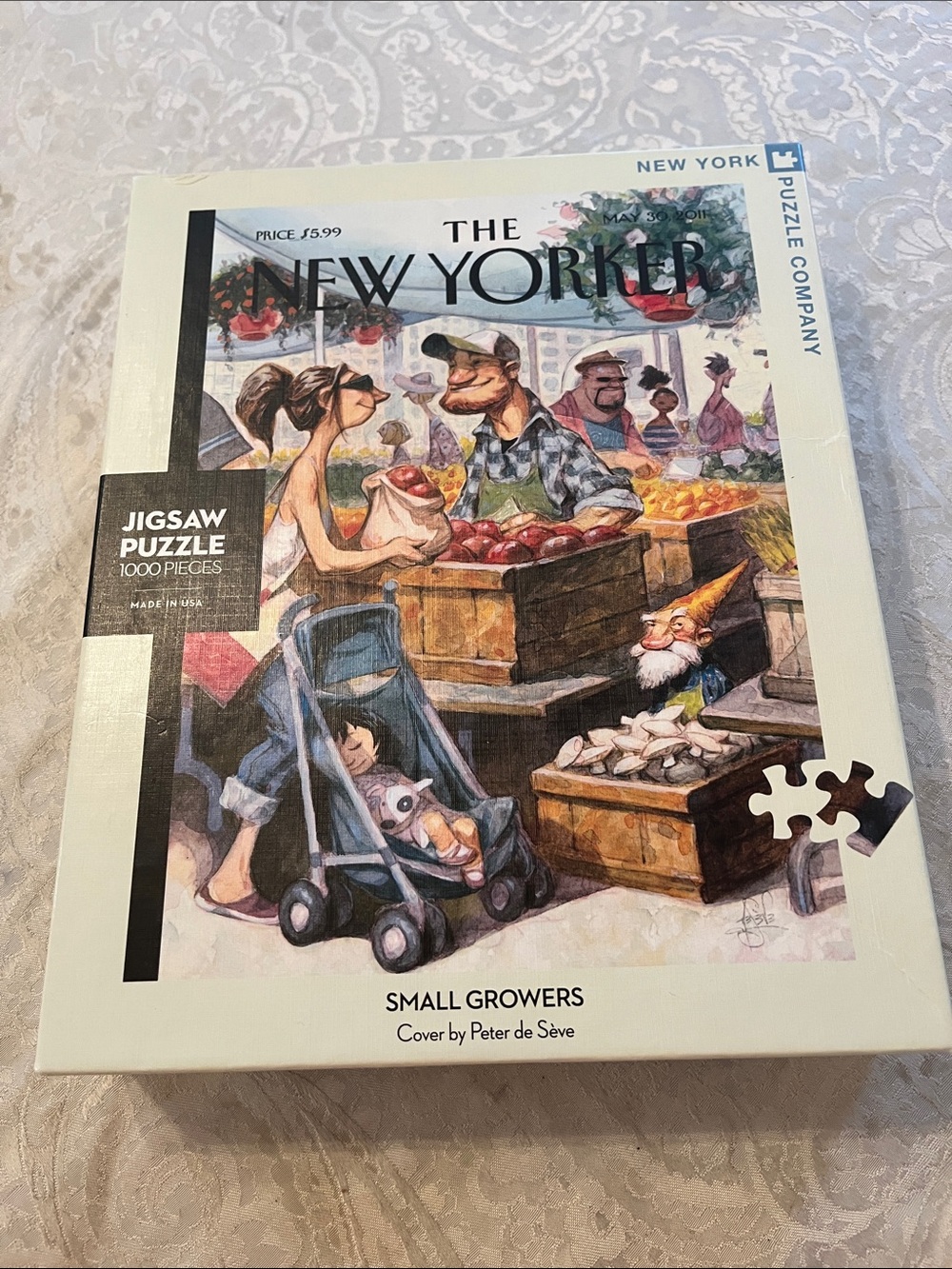 The New Yorker 'Small Growers' 1000-Piece Jigsaw Puzzle - Cream Box in EUC
